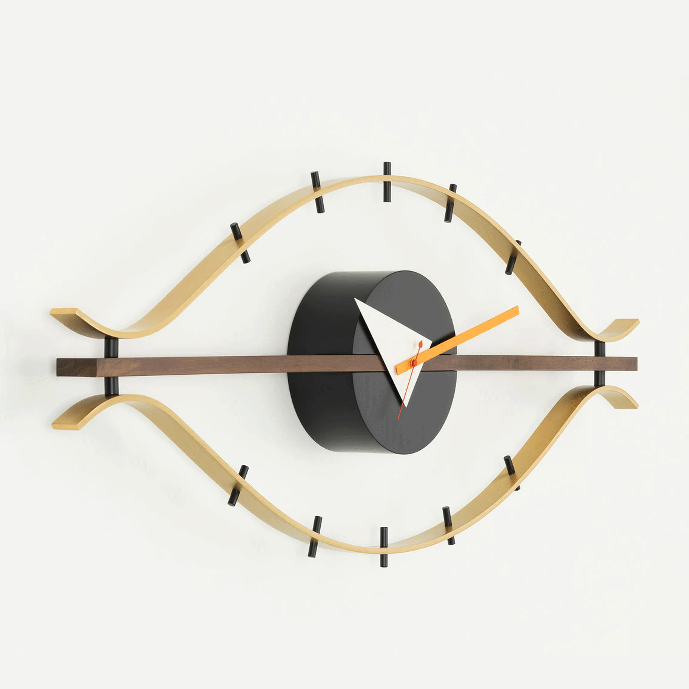 Eye Clock - brass / walnut - des. George Nelson, 1948-60 (made by Vitra) - Image 3