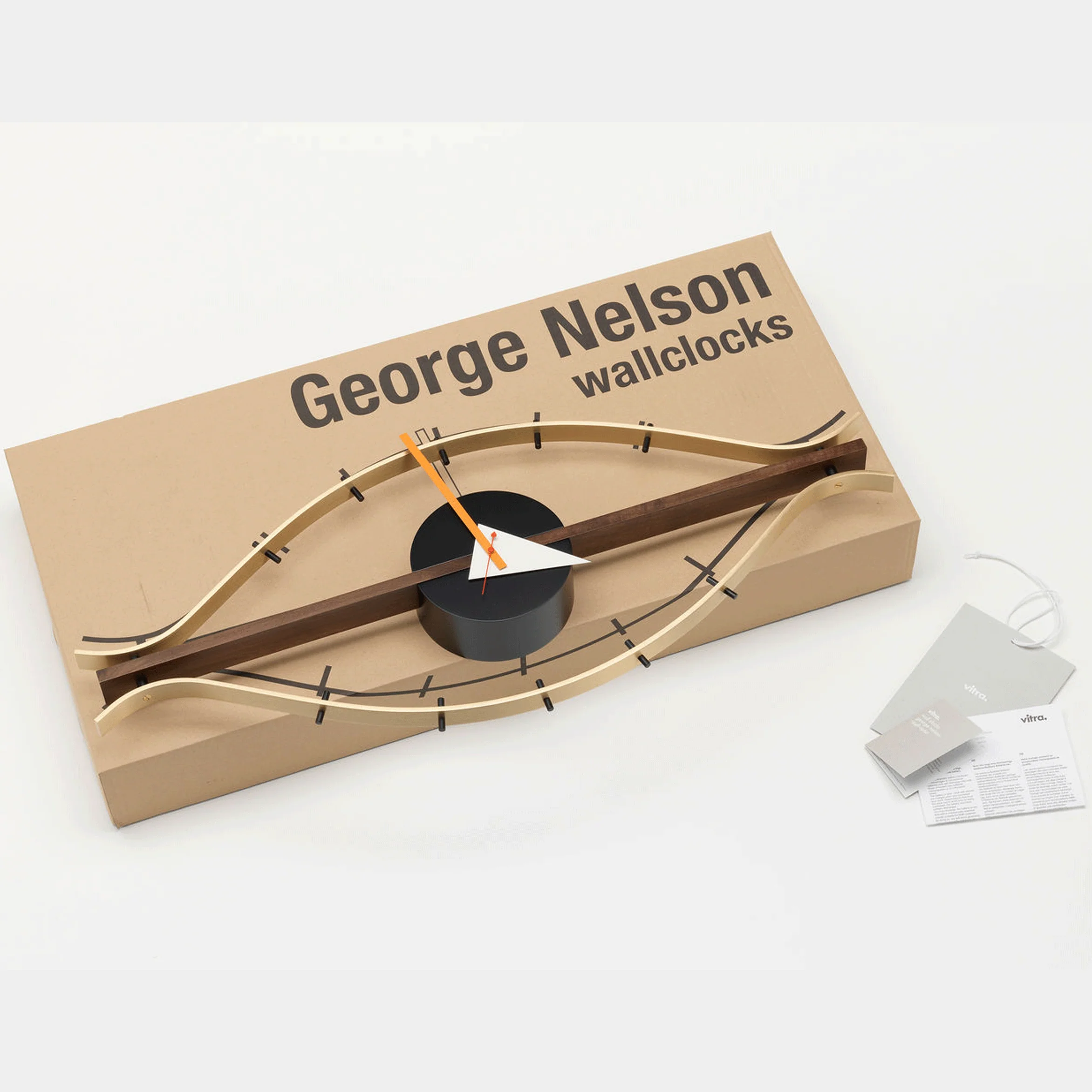 Eye Clock - brass / walnut - des. George Nelson, 1948-60 (made by Vitra) - Image 5