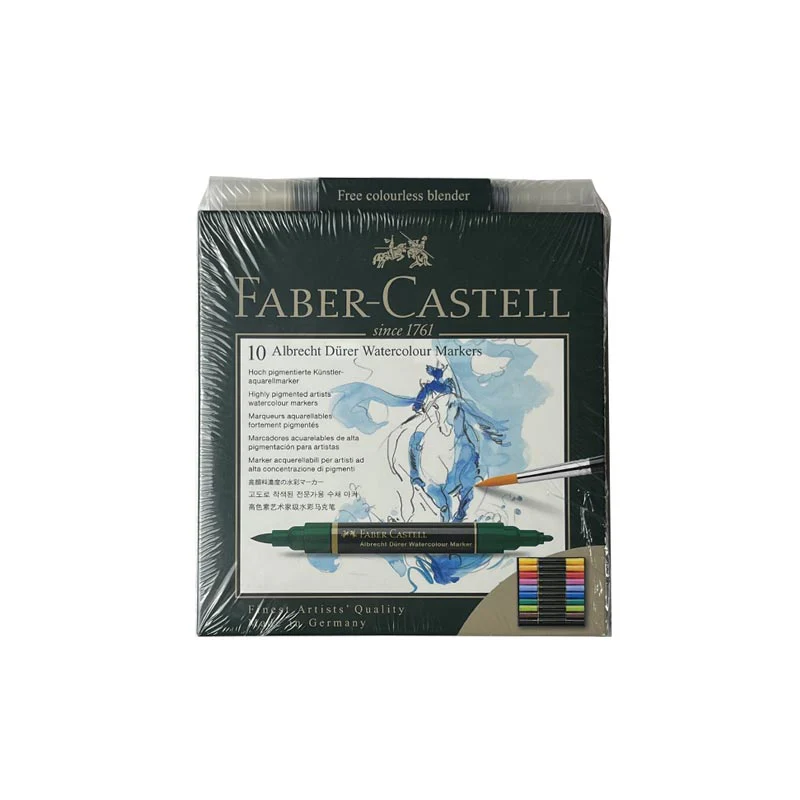 Faber-Castell Albrecht Durer Watercolour Markers - set of 10 + free colourless blender - Image 3
