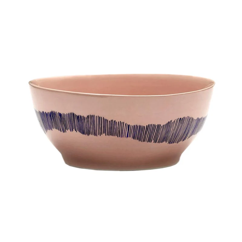 Feast bowl - pink with blue stripes - des. Yotam Ottolengi for Serax - Image 6