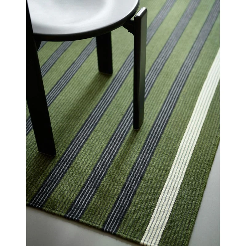 Fleur Hand Woven Rug - Moss / Black, 170 x 240cm des. Lisbet Friis for Fabula Living - Image 3