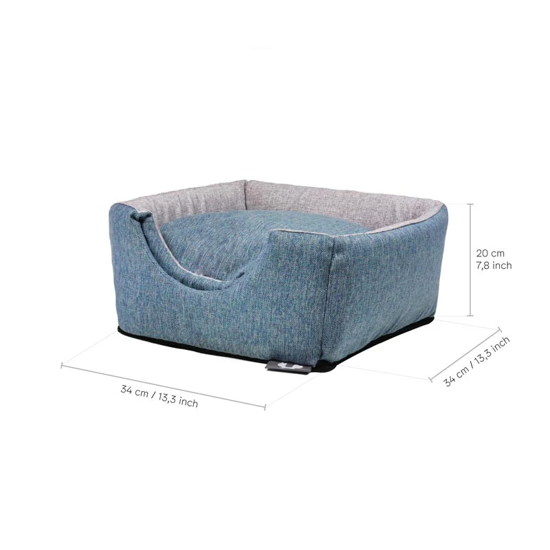 "Chalet" Foldaway Dog and Cat House / Bed - Aquamarine / Grey - by United Pets Sand - Image 7