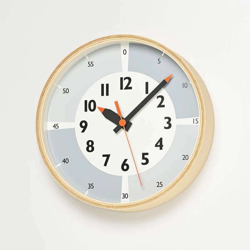 Lemnos Fun Pun Wall Clock - Grey - des. Yoko Dobashi - Image 2