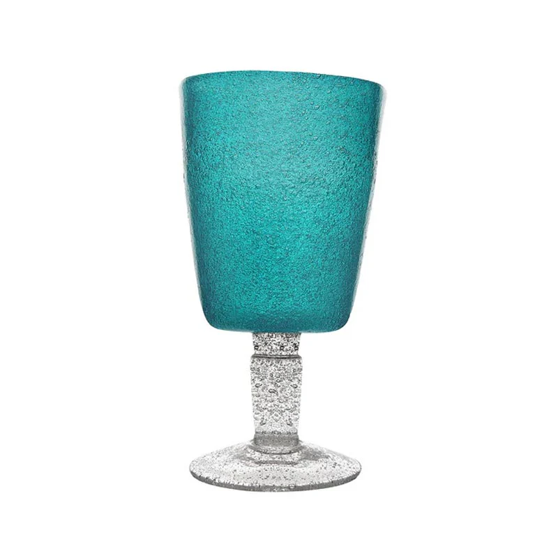 Memento Glass Goblet - Turquoise - by Serafino Zani - Image 2