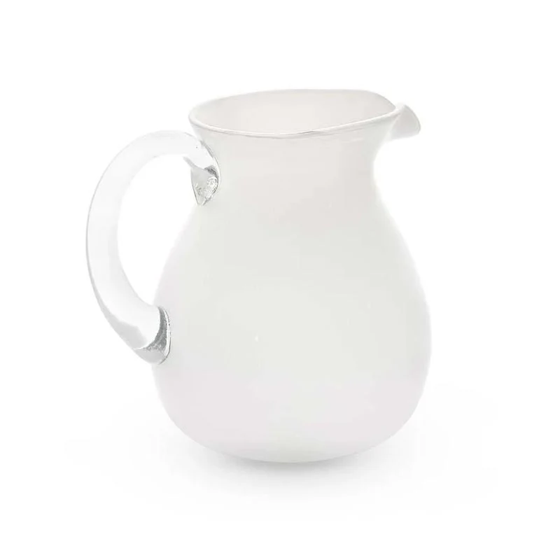 Memento White Glass Pitcher - by Serafino Zani - Image 2