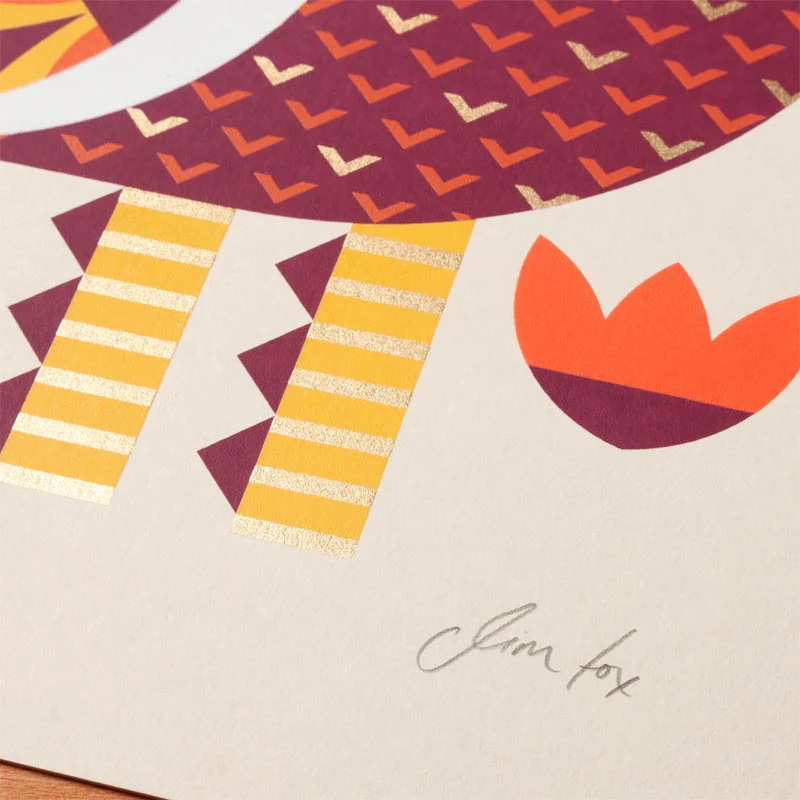 Golden Eagle - signed limited edition silkscreen print by Jim Fox - Image 2