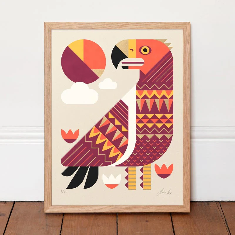 Golden Eagle - signed limited edition silkscreen print by Jim Fox - Image 3
