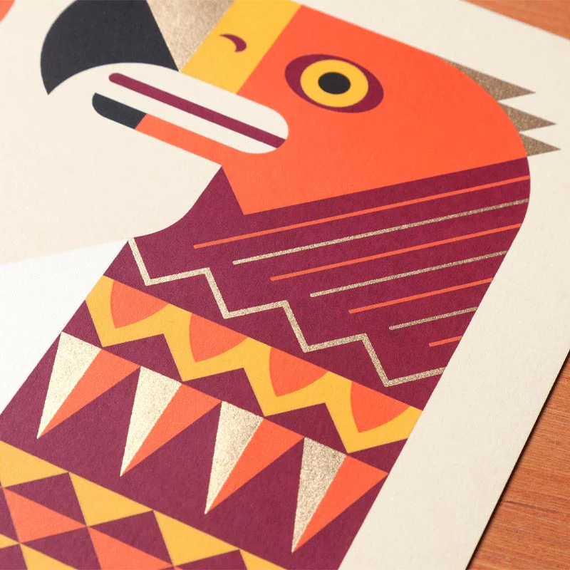 Golden Eagle - signed limited edition silkscreen print by Jim Fox - Image 4
