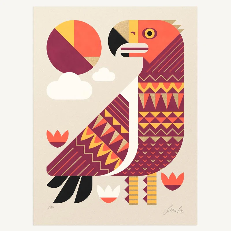Golden Eagle - signed limited edition silkscreen print by Jim Fox - Image 5