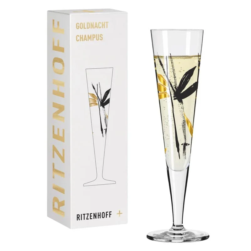 Goldnacht Champagne Glass #22 des. Andrea Arnolt for Ritzenhoff - Image 2