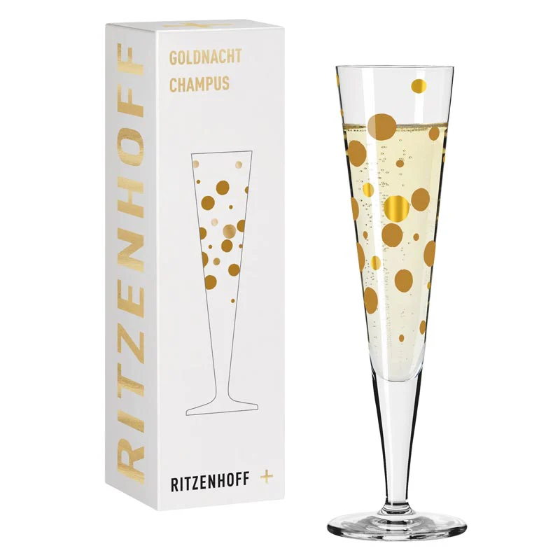 Goldnacht Champagne Glass #41 - des. Andrea Arnolt for Ritzenhoff - Image 5