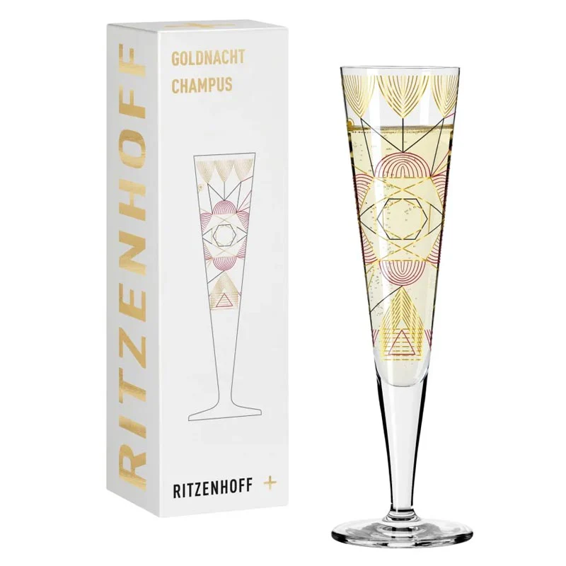 Goldnacht Champagne Glass #26 des. Werner Bohr for Ritzenhoff - Image 2