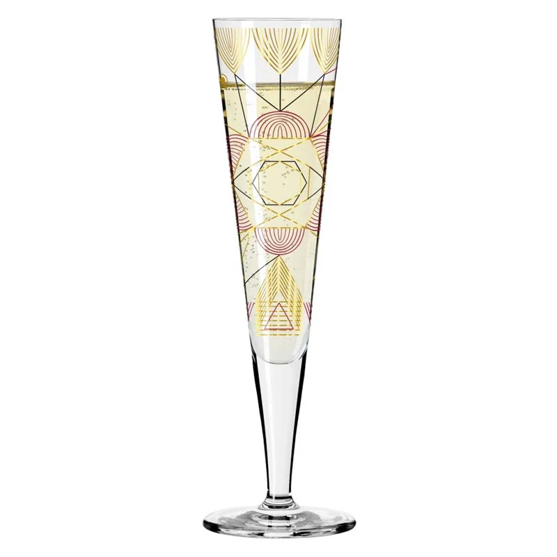 Goldnacht Champagne Glass #26 des. Werner Bohr for Ritzenhoff - Image 3