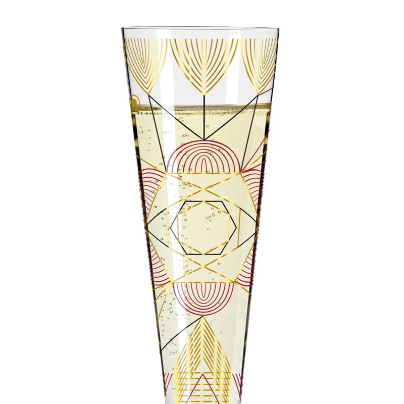 Goldnacht Champagne Glass #26 des. Werner Bohr for Ritzenhoff - Image 4