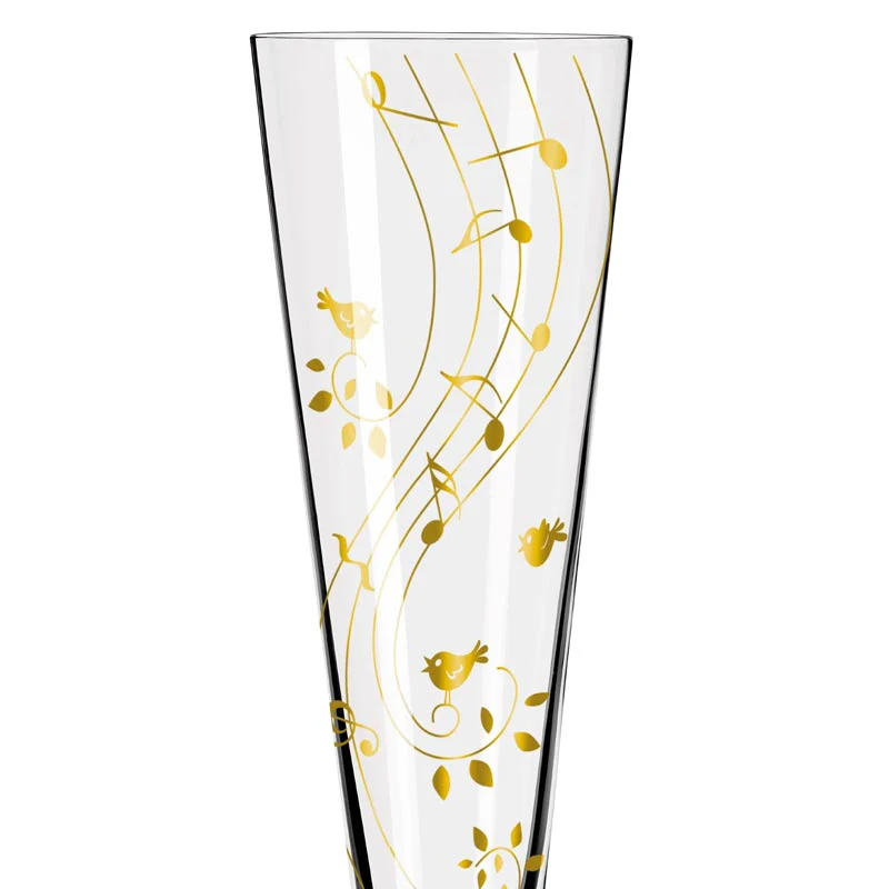 Goldnacht Champagne Glass #2 - des. Sibylle Mayer for Ritzenhoff - Image 2