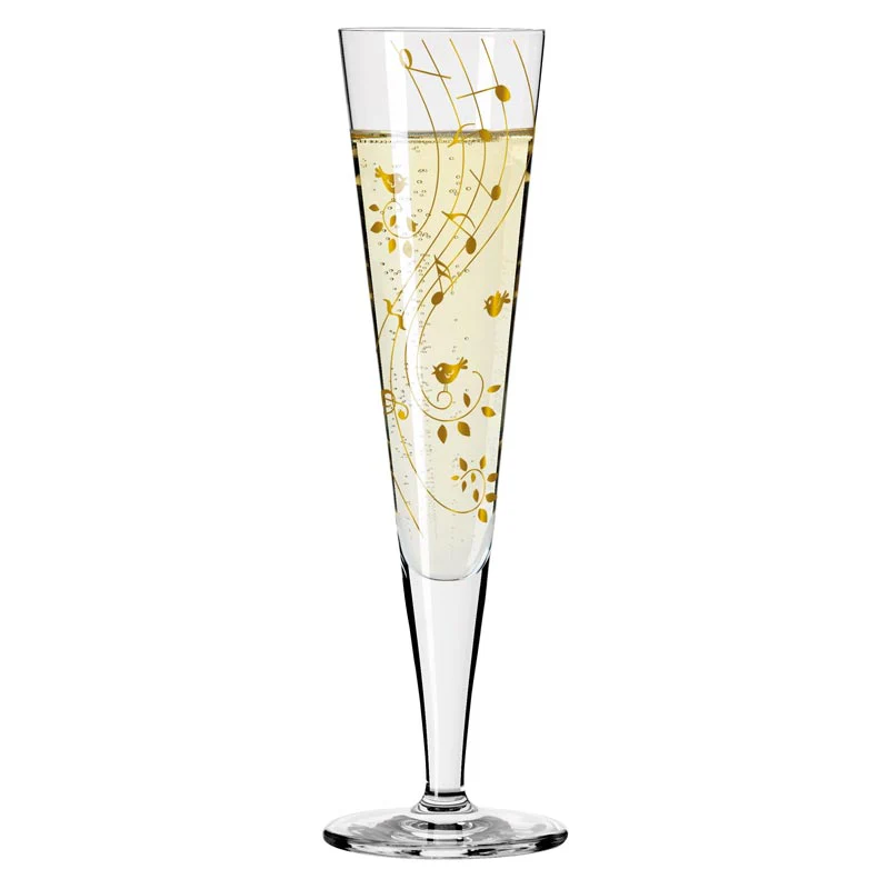 Goldnacht Champagne Glass #2 - des. Sibylle Mayer for Ritzenhoff - Image 3