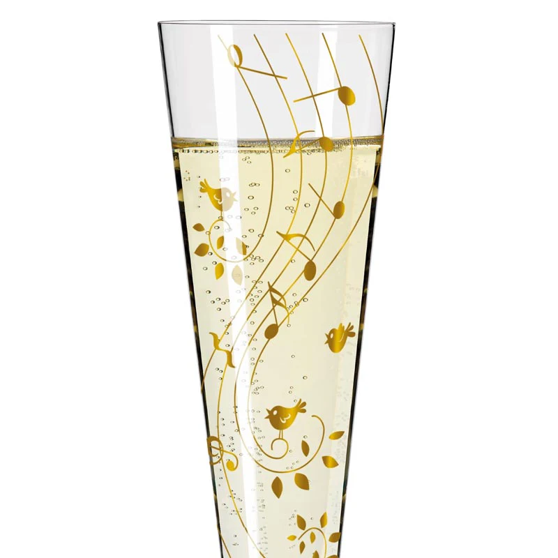 Goldnacht Champagne Glass #2 - des. Sibylle Mayer for Ritzenhoff - Image 4
