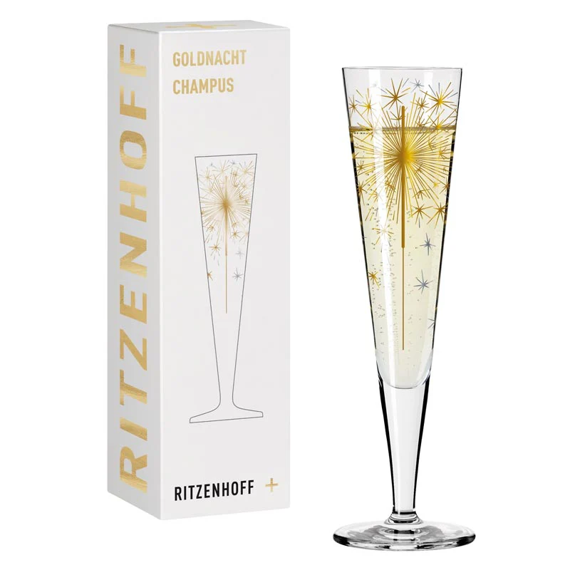 Goldnacht Champagne Glass #5 - des. Petra Mohr for Ritzenhoff - Image 5