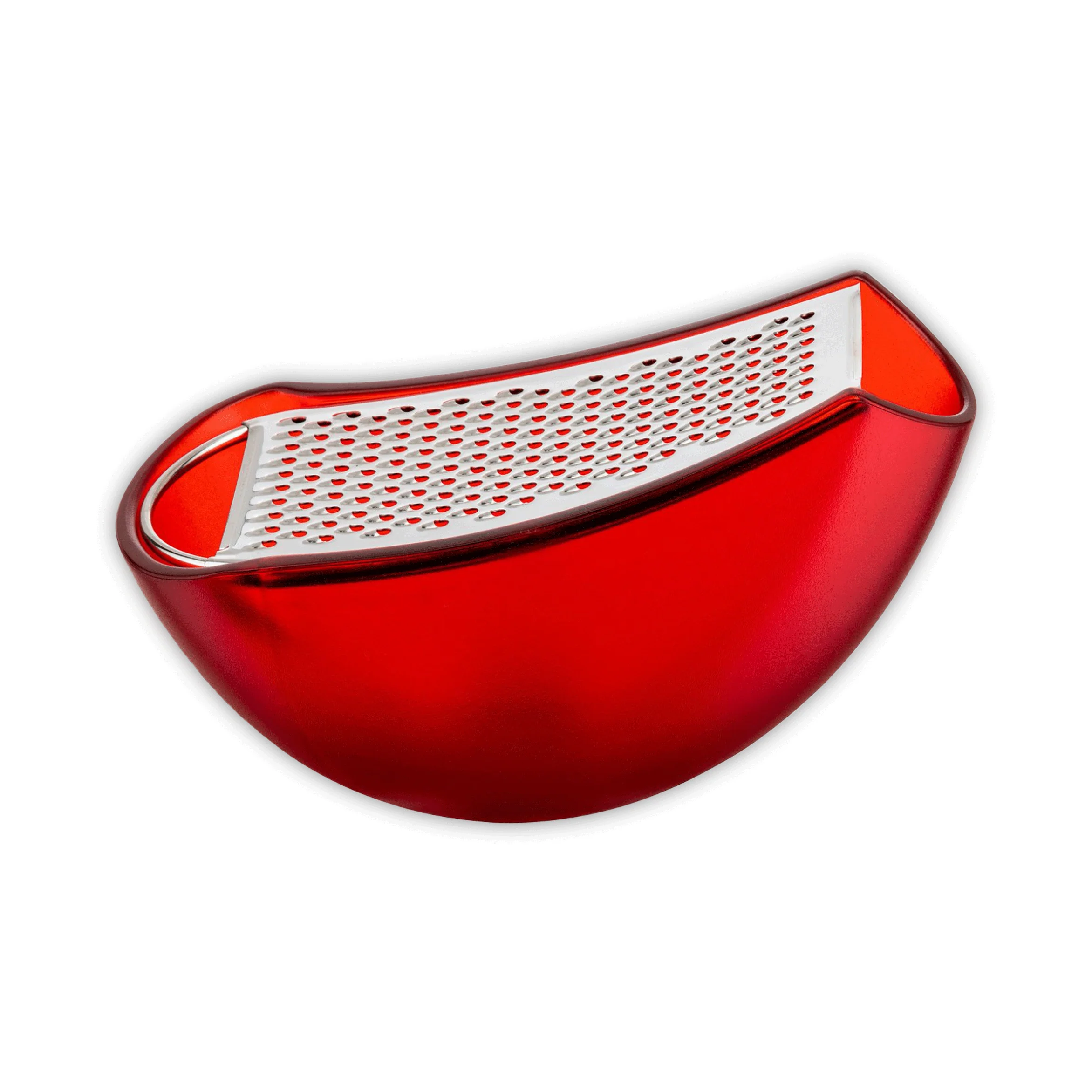 Parmenide grater with cheese cellar - des. Alejandro Ruiz for Alessi (red) - Image 3