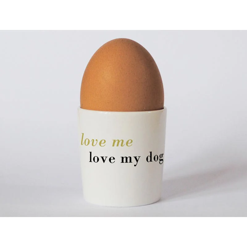 Happiness Dog Egg Cup Turquoise - by Repeat Repeat - Image 2