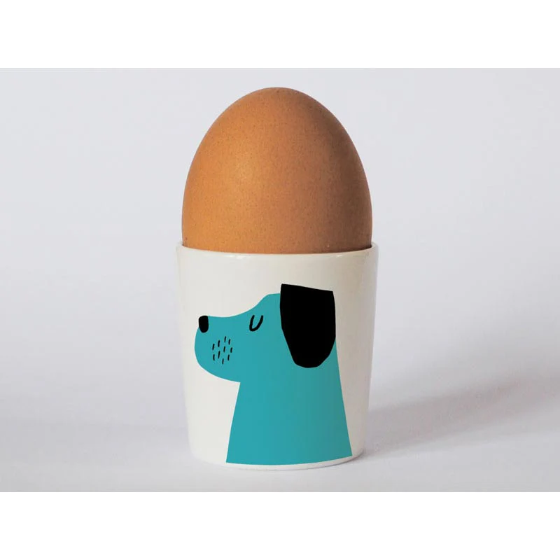 Happiness Dog Egg Cup Turquoise - by Repeat Repeat - Image 4