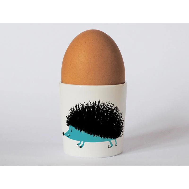 Happiness Hedgehog Egg Cup Turquoise - by Repeat Repeat - Image 4