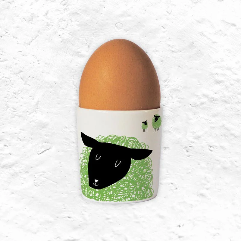 Happiness Sheep Egg Cup Green - by Repeat Repeat