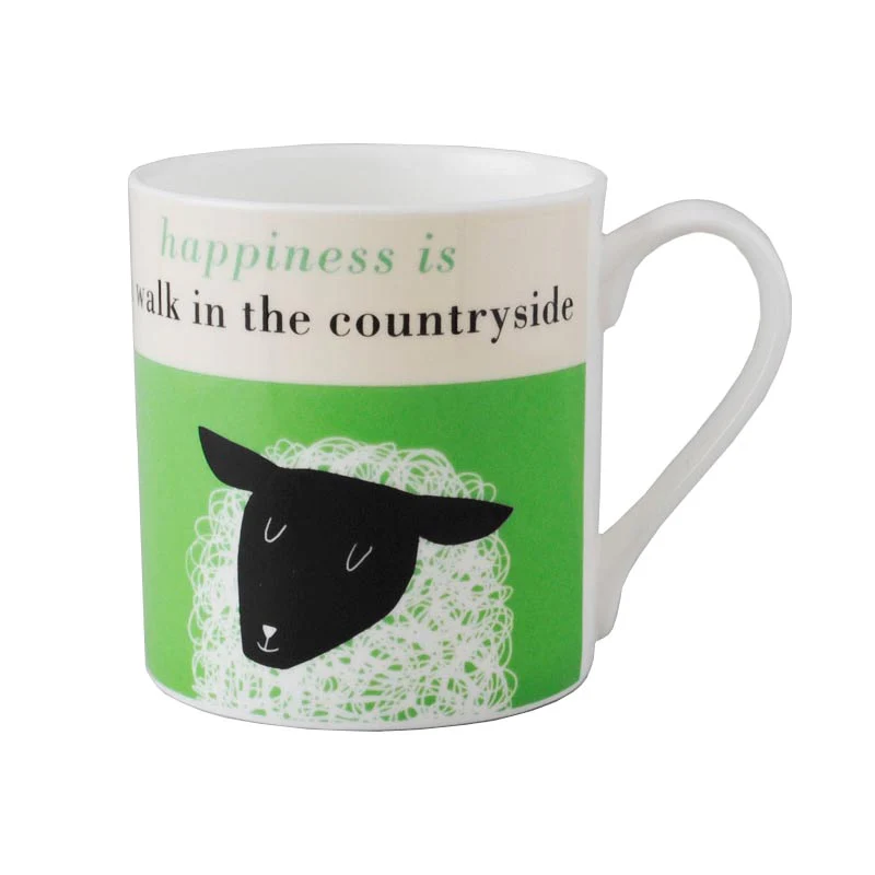 Happiness mug - Sheep, green - by Repeat Repeat - Image 2