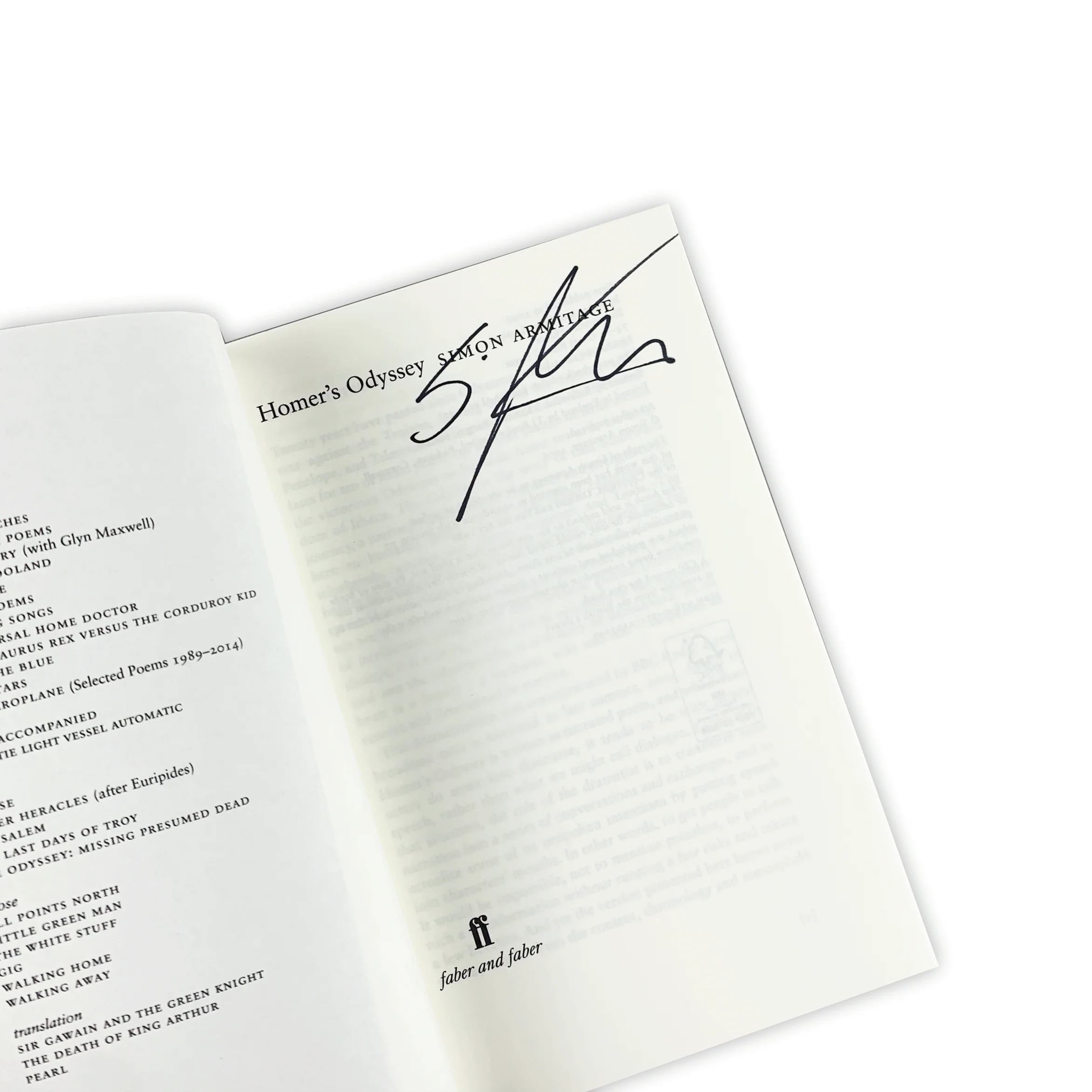 Homer's Odyssey by Simon Armitage - signed paperback - Image 2