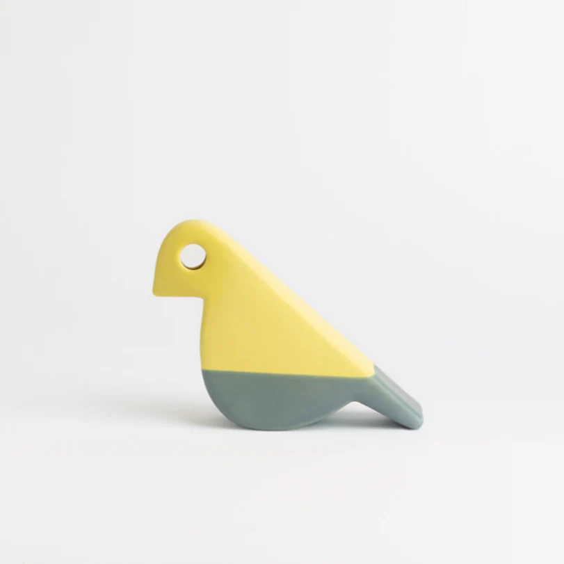 Bird figure - Matt Yellow / Grey  (IKN 20) des. Aldo Bagni, 1970s, made by Nuove Forme (exclusive) - Image 4