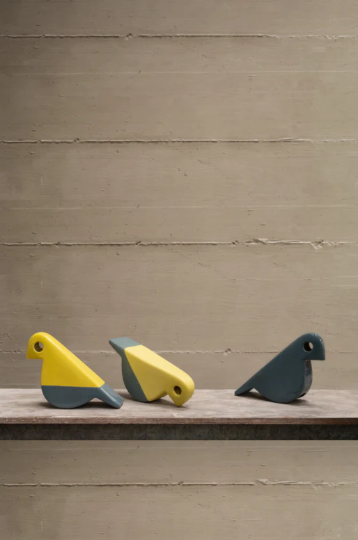 Bird figure - Glossy Yellow / Grey  (IKN 21) des. Aldo Bagni, 1970s, made by Nuove Forme (exclusive) - Image 3
