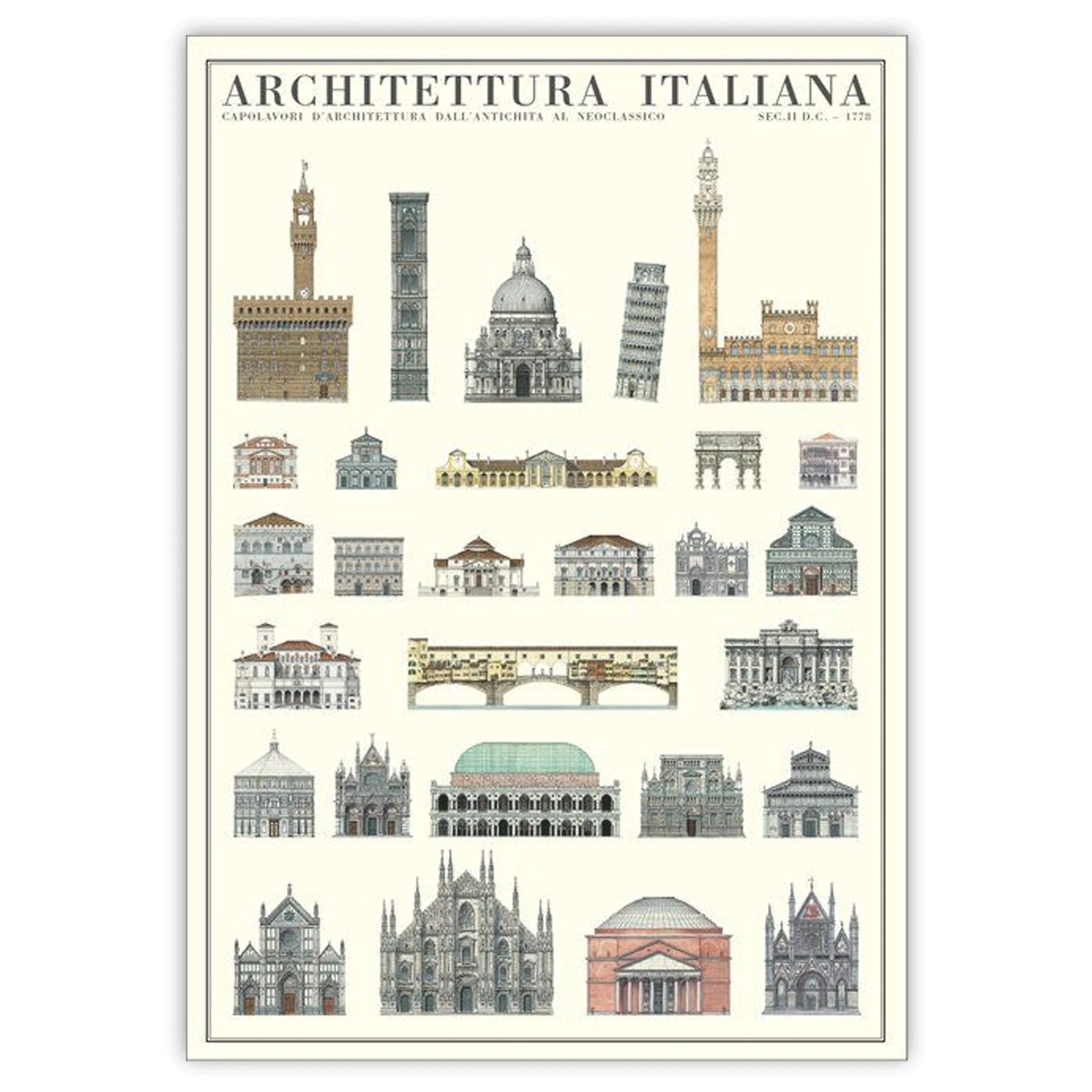 Italian Architecture / Architettura Italiana 11BC - 1778 poster - Image 2