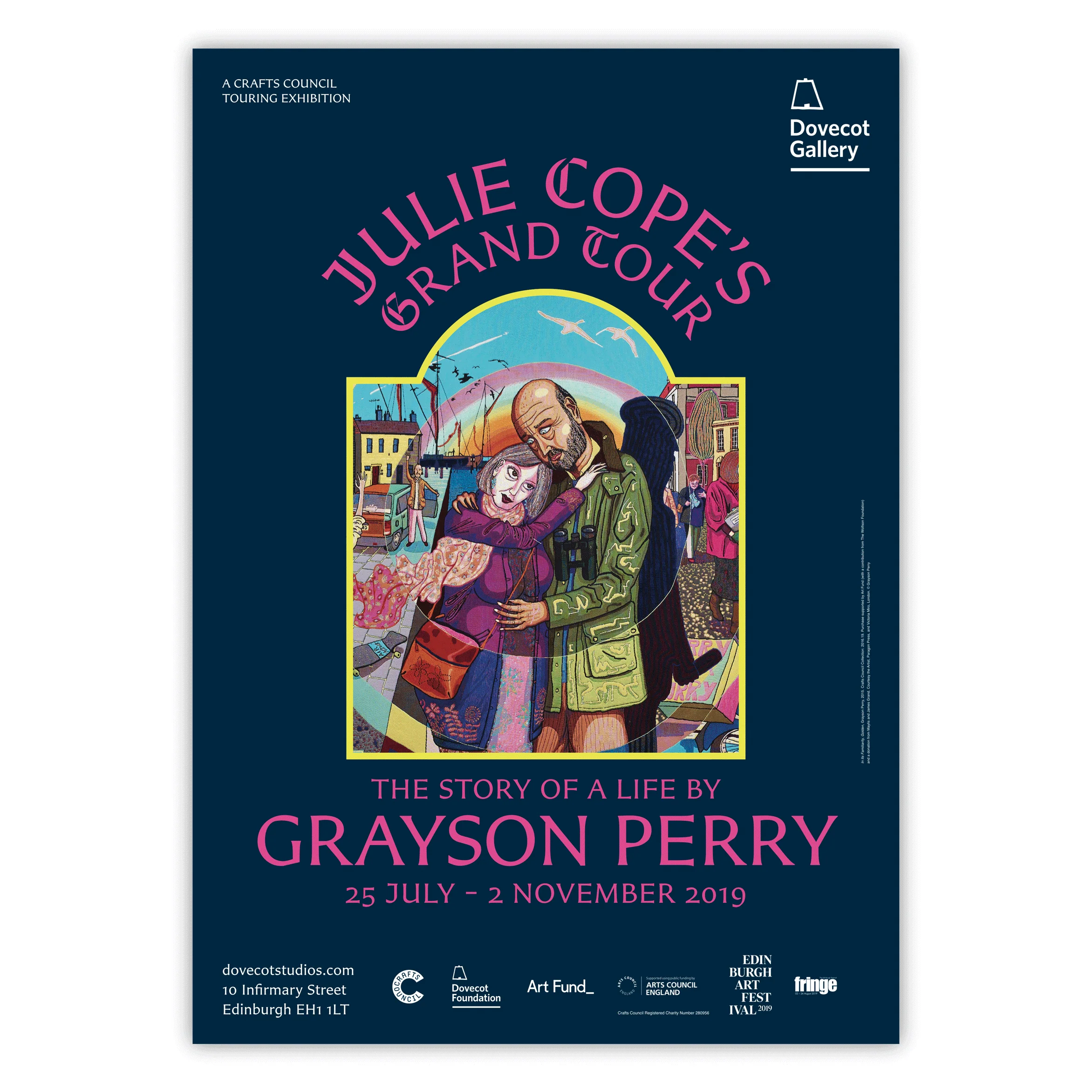 Julie Cope's Grand Tour Exhibition Poster by Grayson Perry (blue) - Image 2