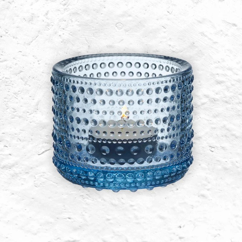 Kastehelmi tealight holder - Aqua - des. Oiva Toikka, made by Iittala