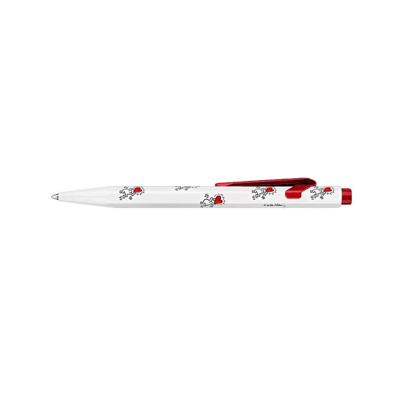Keith Haring metal ballpoint pen (white) by Caran d’Ache - special edition - Image 4