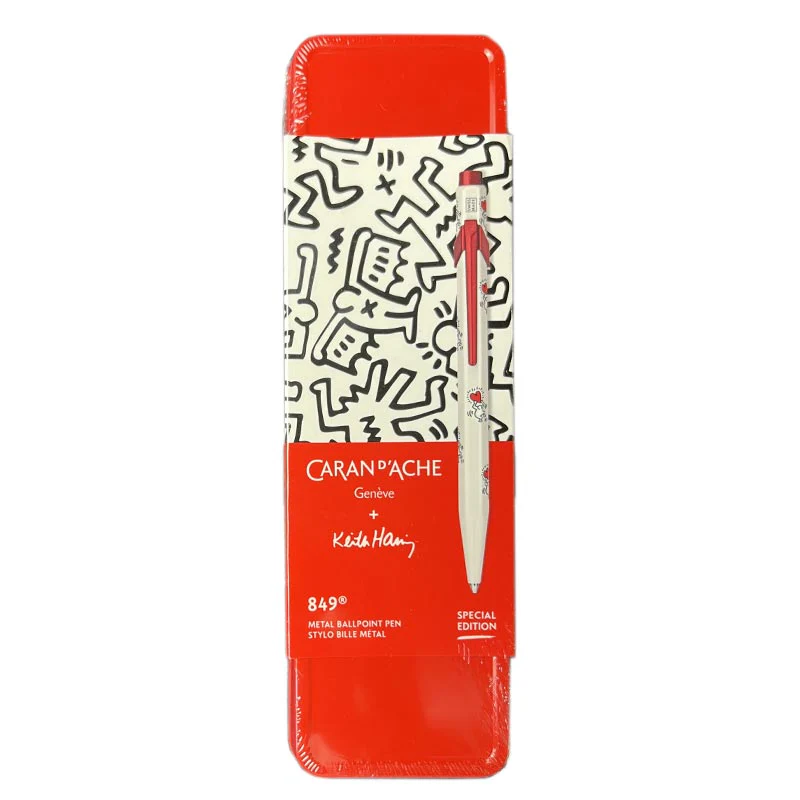 Keith Haring metal ballpoint pen (white) by Caran d’Ache - special edition - Image 8