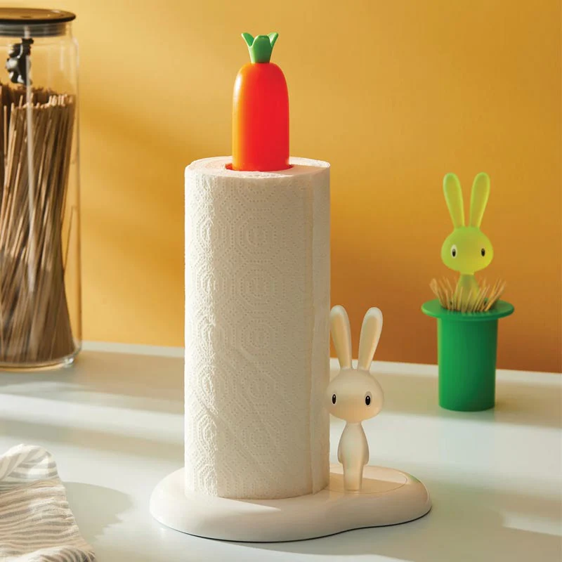 Bunny & Carrot Kitchen Roll Holder, des. Stefano Giovannoni for Alessi - Image 2