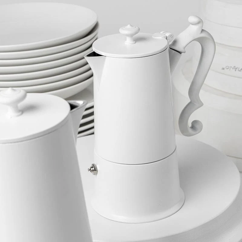 Lady Anne 4 Cup White Coffee Pot des. Lara Caffi for knIndustrie - Image 3