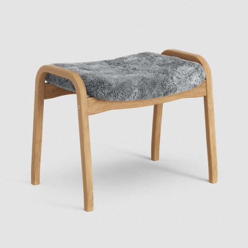 Lamino Chair & Ottoman - Oak / Scandinavian Grey - des. Yngve Ekström (1956), made by Swedese - Image 2