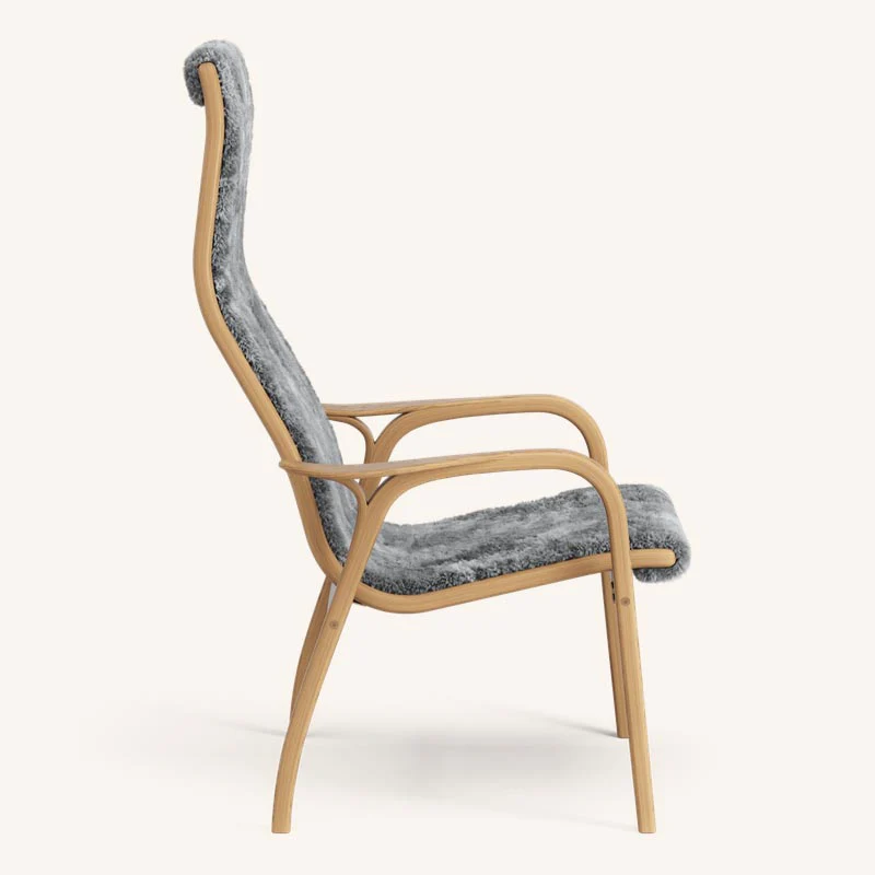 Lamino Chair & Ottoman - Oak / Scandinavian Grey - des. Yngve Ekström (1956), made by Swedese - Image 3