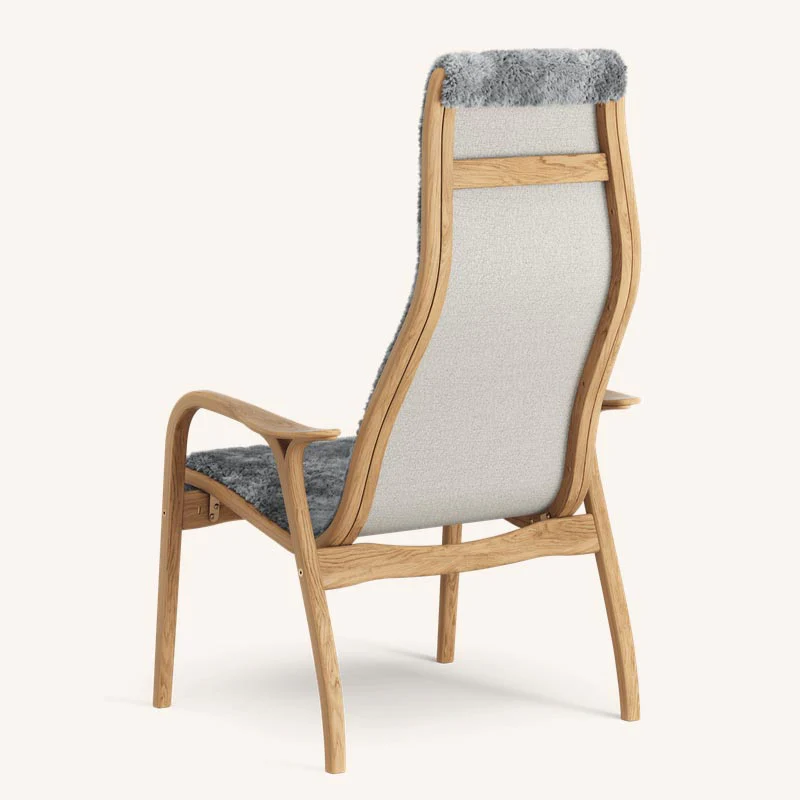 Lamino Chair & Ottoman - Oak / Scandinavian Grey - des. Yngve Ekström (1956), made by Swedese - Image 4