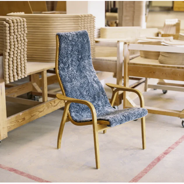 Lamino Chair & Ottoman - Oak / Scandinavian Grey - des. Yngve Ekström (1956), made by Swedese - Image 9