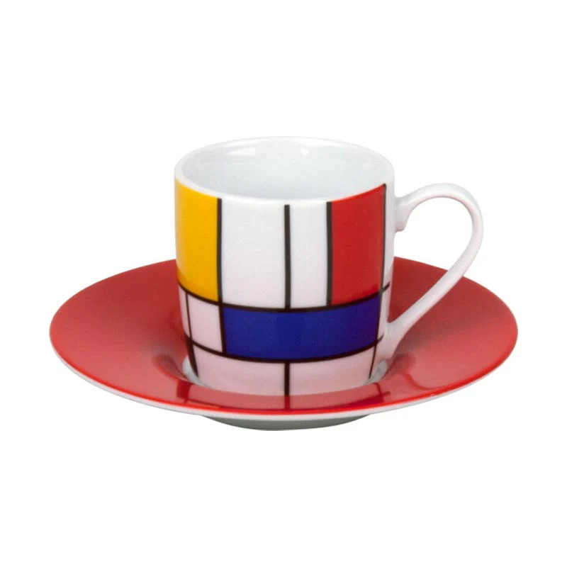 Large Fragments: Homage to Mondrian, Espresso Cup & Saucer, by Könitz - Image 2