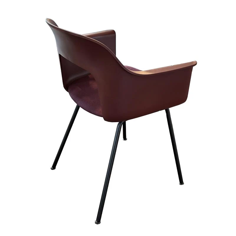 Layout 213 - dining armchair - Bordeaux shell - upholstered seat Fiord 591 - black 4 leg base, - des. Julien Renault (made by HAY) - Image 3
