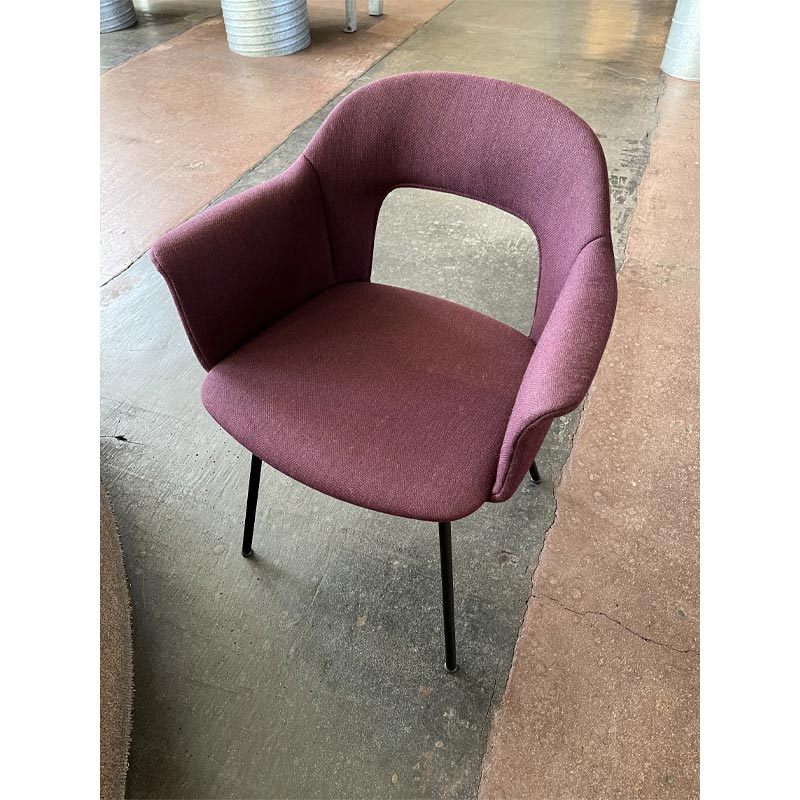 Layout 214 - fully upholstered dining armchair - Fiord 591 - black 4 leg base - des. Julien Renault (made by HAY) - Image 3