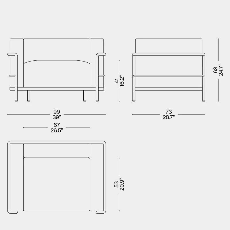 LC3 - 3 Fauteuil Grand Comfort Armchair - Eremo Pe - des. Le Corbusier, Pierre Jeanneret & Charlotte Perriand, (1965) - by Cassina - Image 4