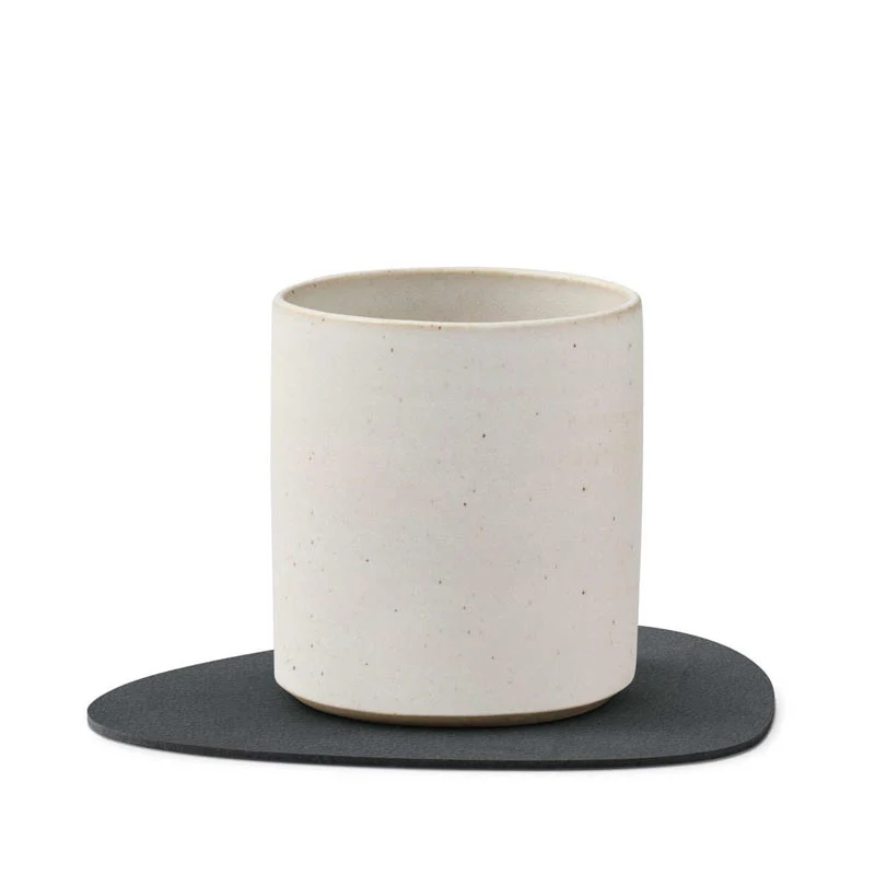 Curve Leather Coaster by LindDNA - anthracite recycled leather - Image 2