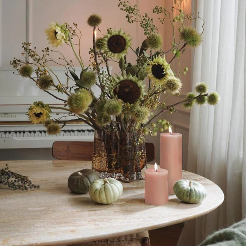 LED Pillar candle - Rosy Caramel, 20cm - by ester & erik - Image 2
