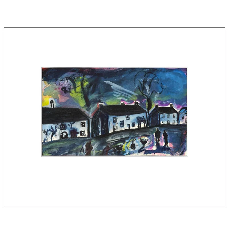 Light Houses, Dark Sky, 2018 - original watercolour painting by Kitty North. - Image 3