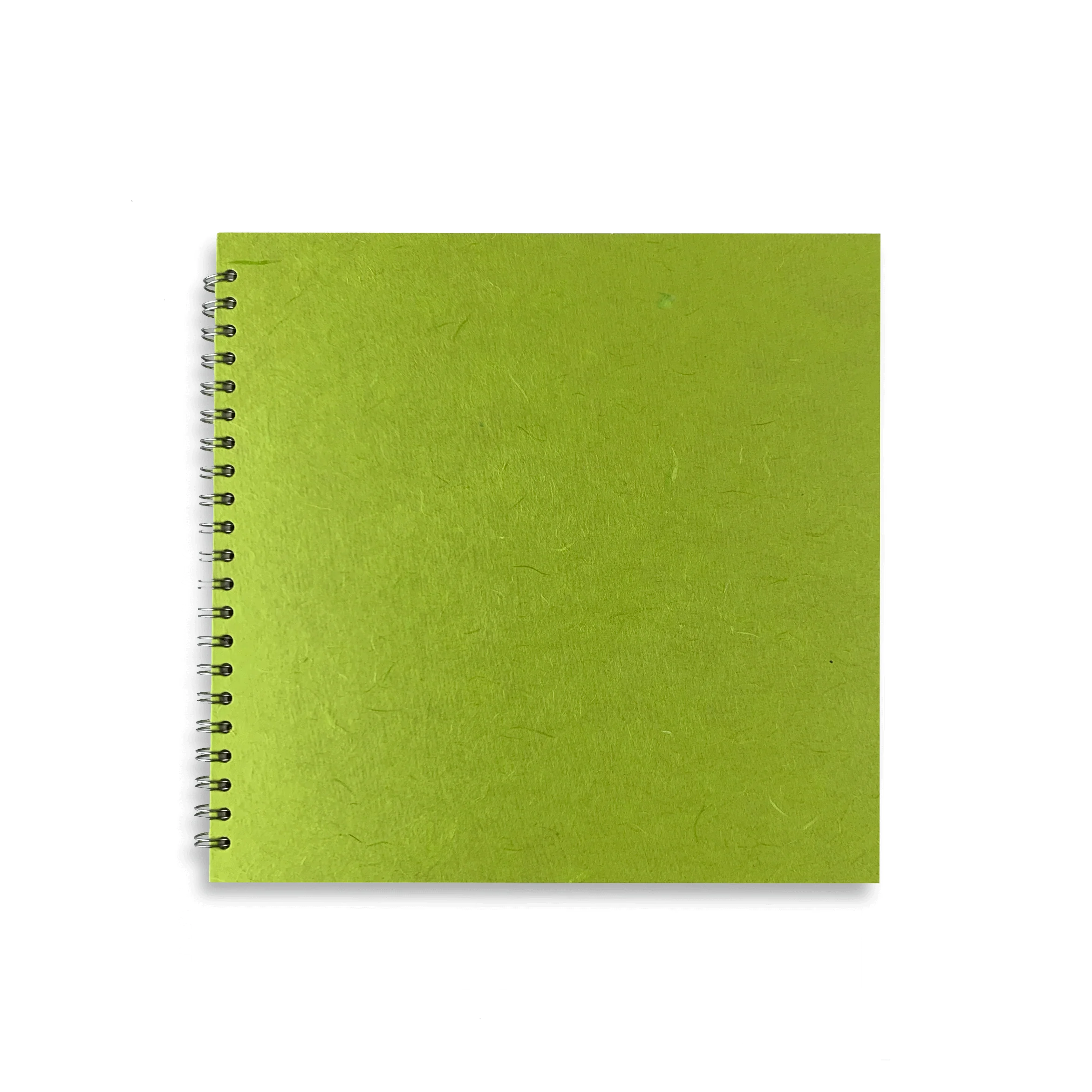 Lime Green Square Notebook by Pink Pig ( 11x11 inches, Thai silk tissue cover) - Image 2